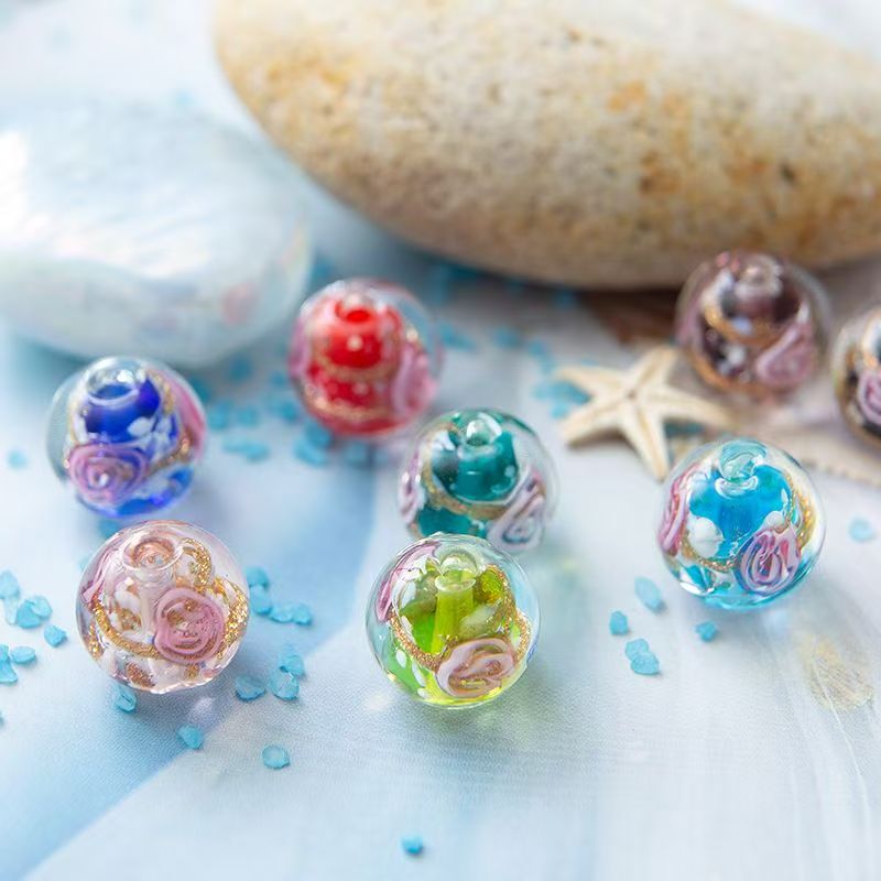 Painted glazed spacer beads