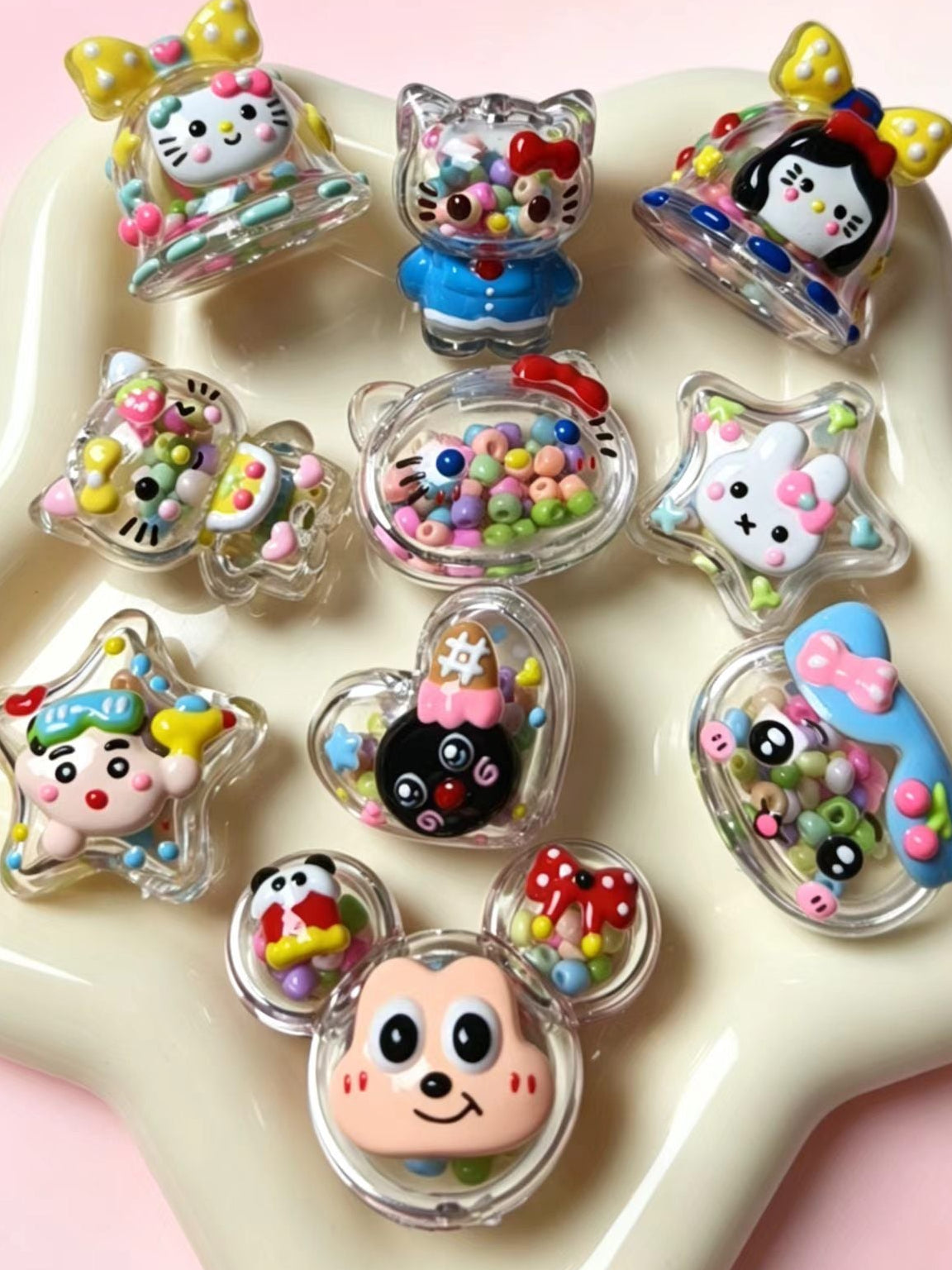 Hand-painted shaker acrylic beads